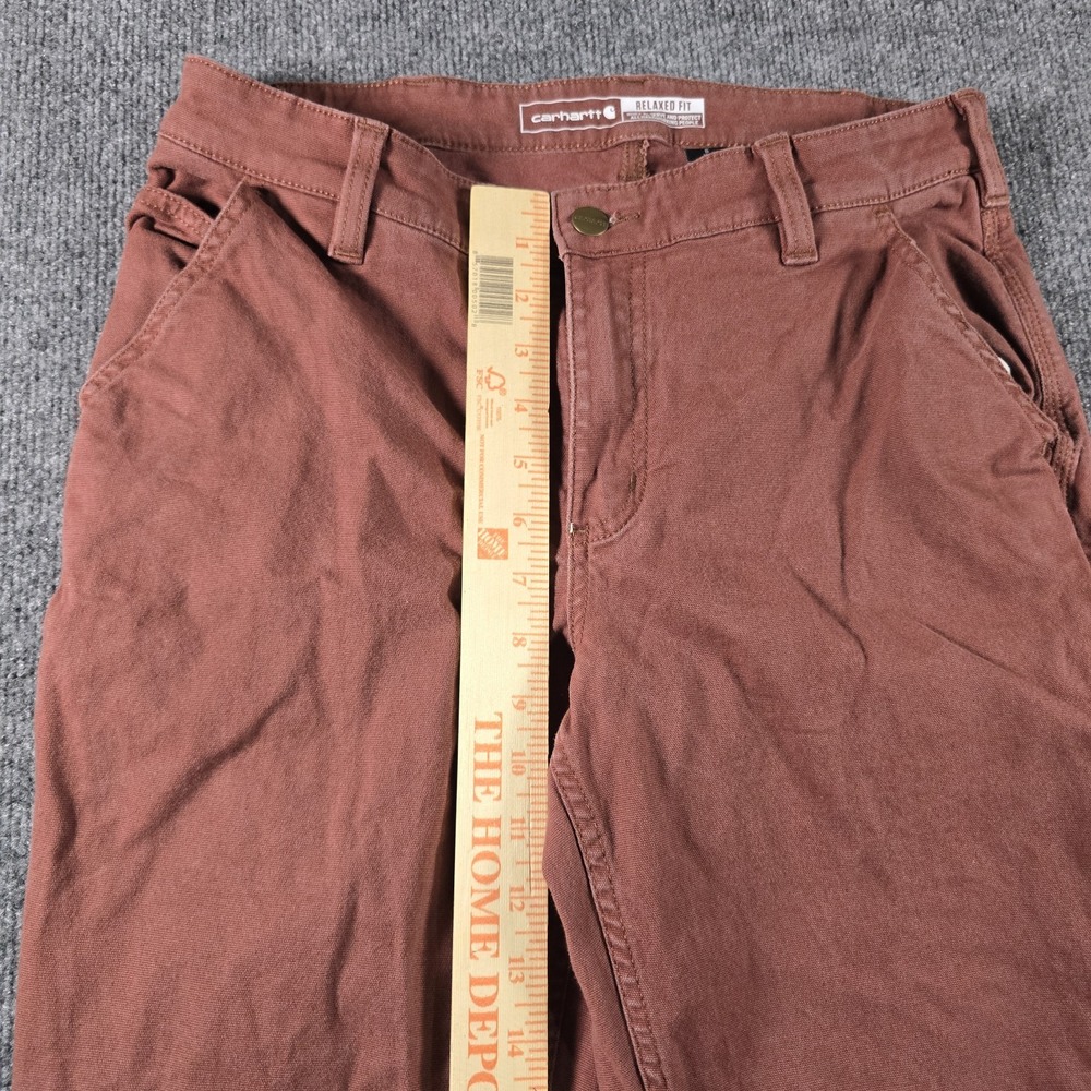 Carhartt Women's Relaxed Fit Canvas Work Pants Brown Size 6 Tall Carpenter - Picture 6 of 8